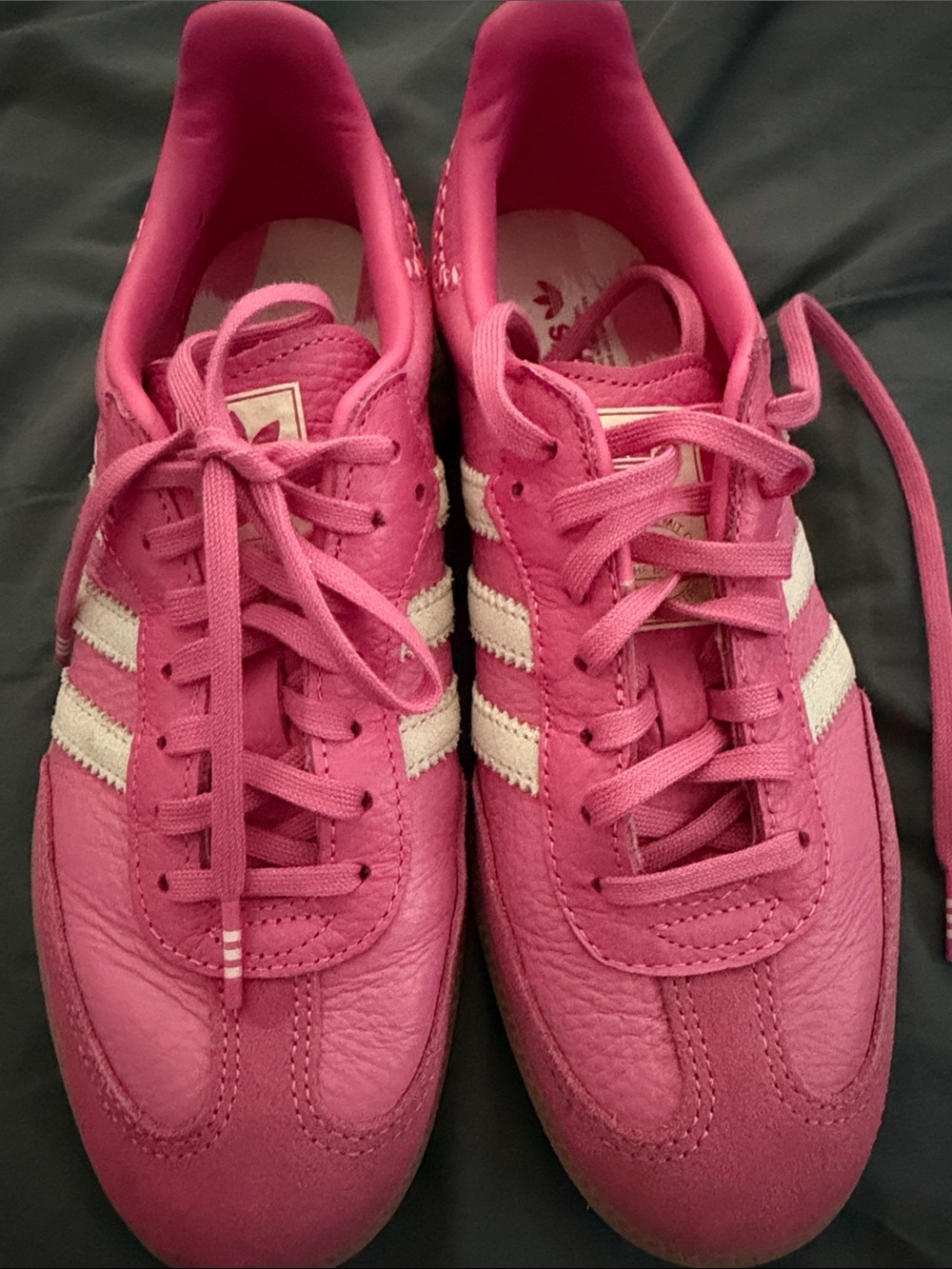 adidas Women's Pink Retro Lace-Up Sneakers with White Stripes